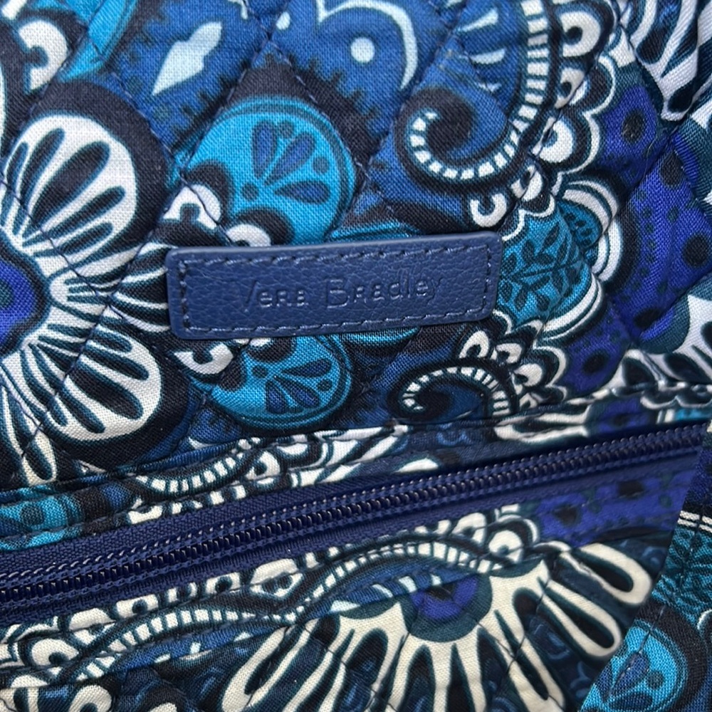 Vera Bradley Blue Floral Quilted Tote Bag - Picture 2 of 7